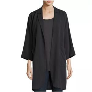 EILEEN FISHER NWT - Black Woven Tencel Grain Long Silk Lined Jacket
XL $398